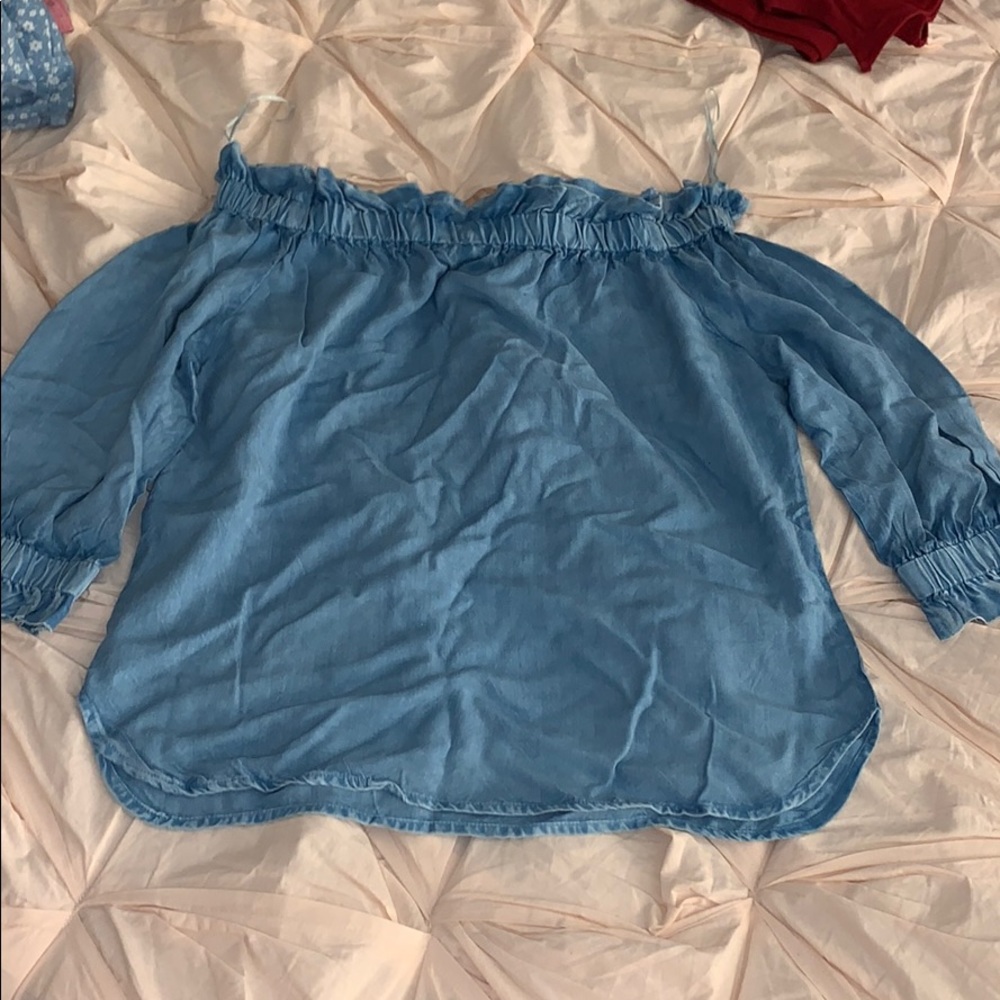 blue jean Inspired top